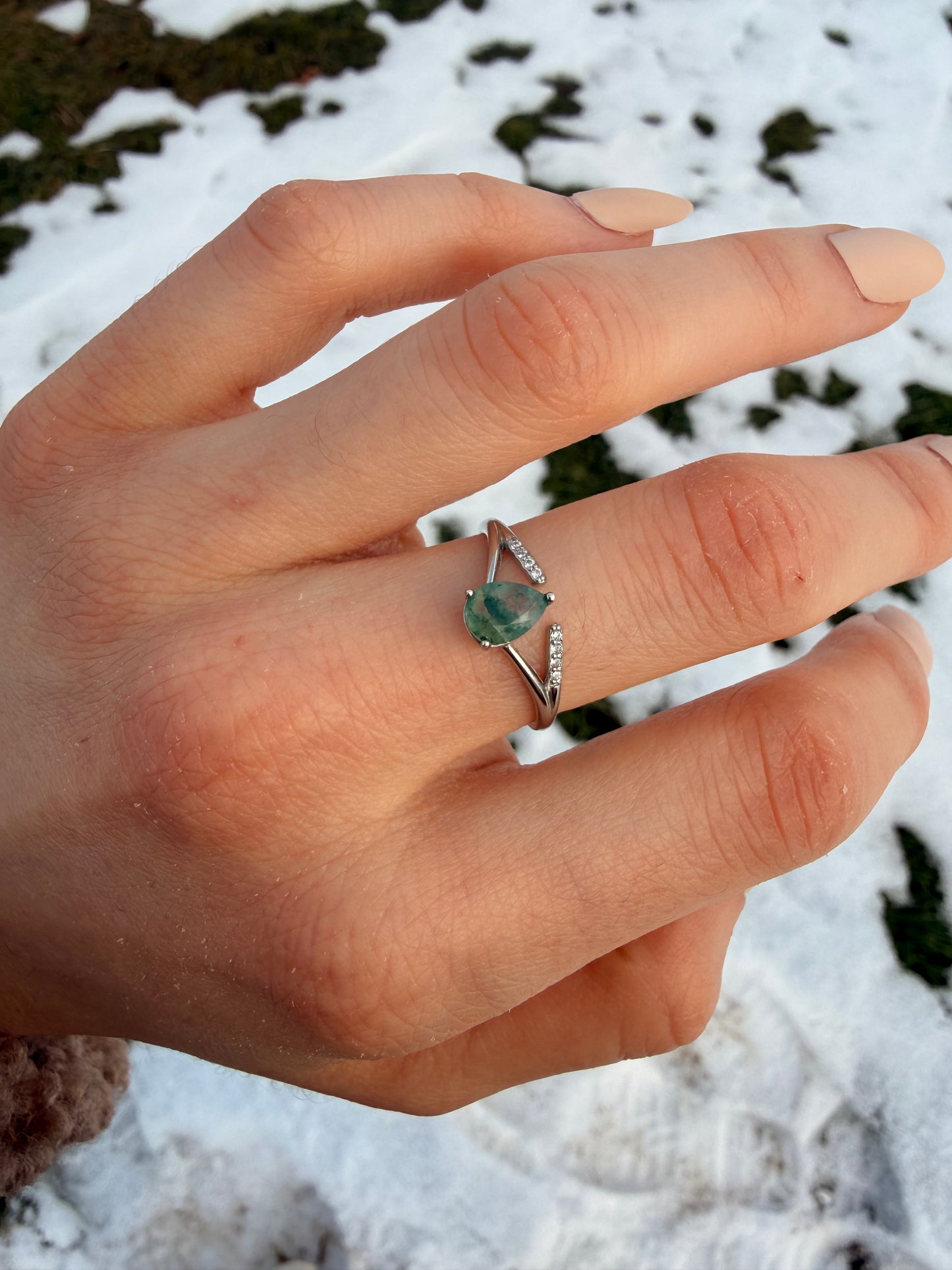 Anello in Agata Muschiata