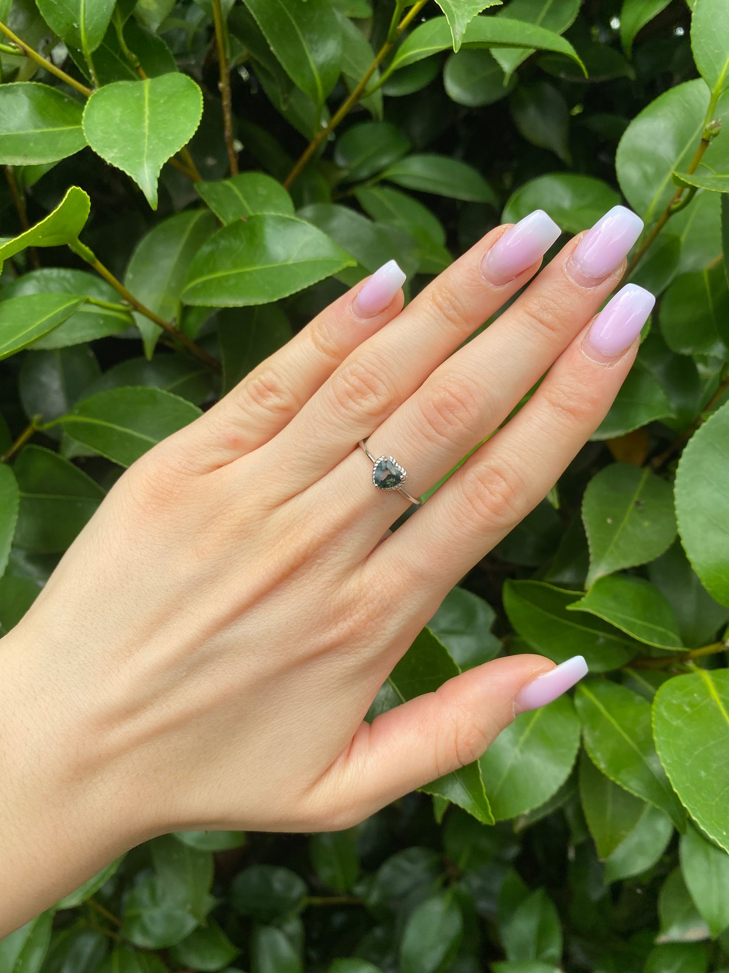 Anello in Agata Muschiata s925