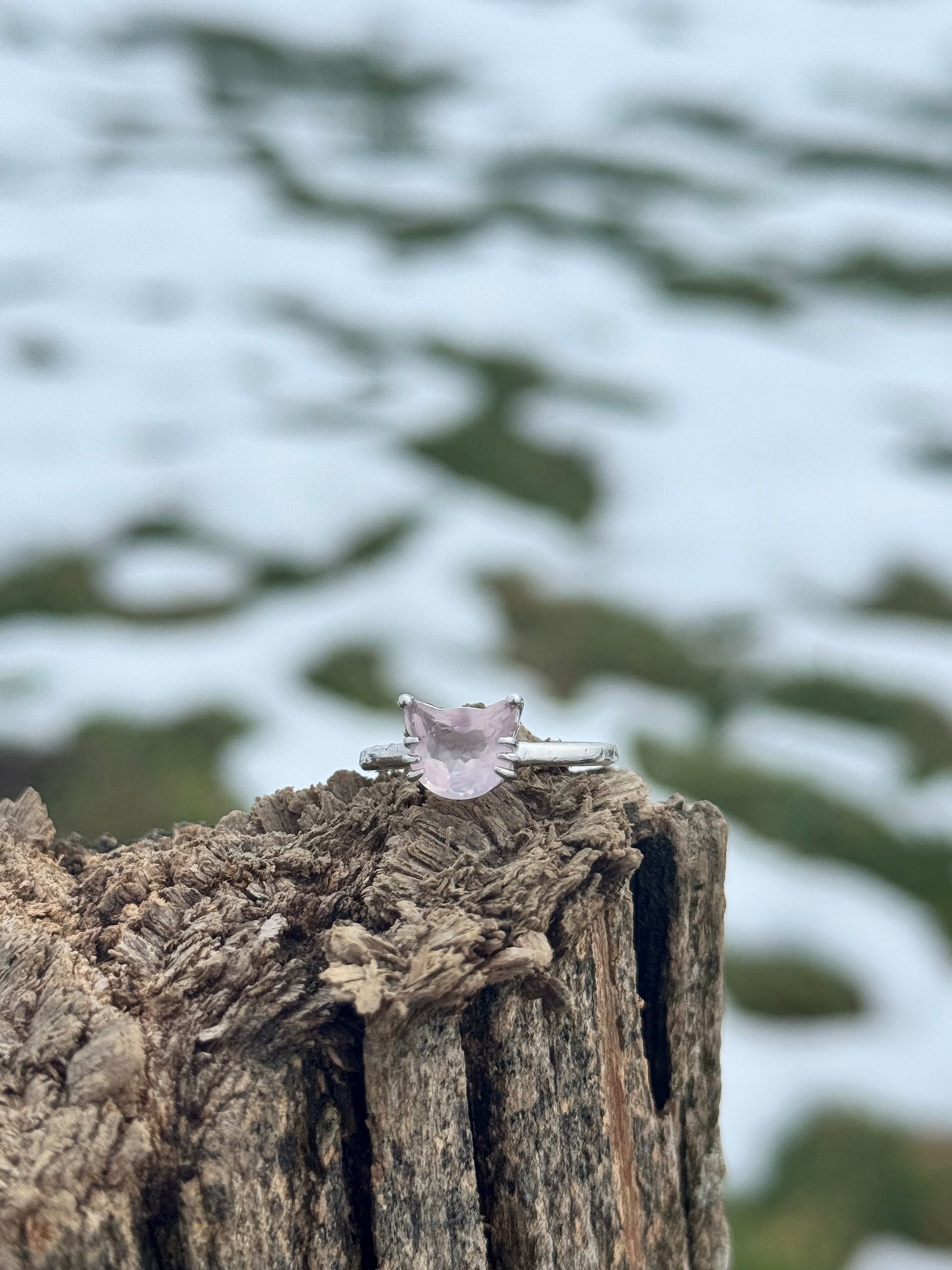 Anello in Quarzo Rosa s925