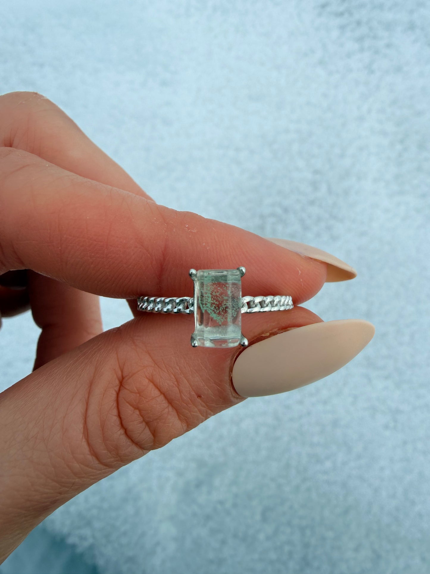 Quarzo Ialino con Inclusioni di Lodolite s925