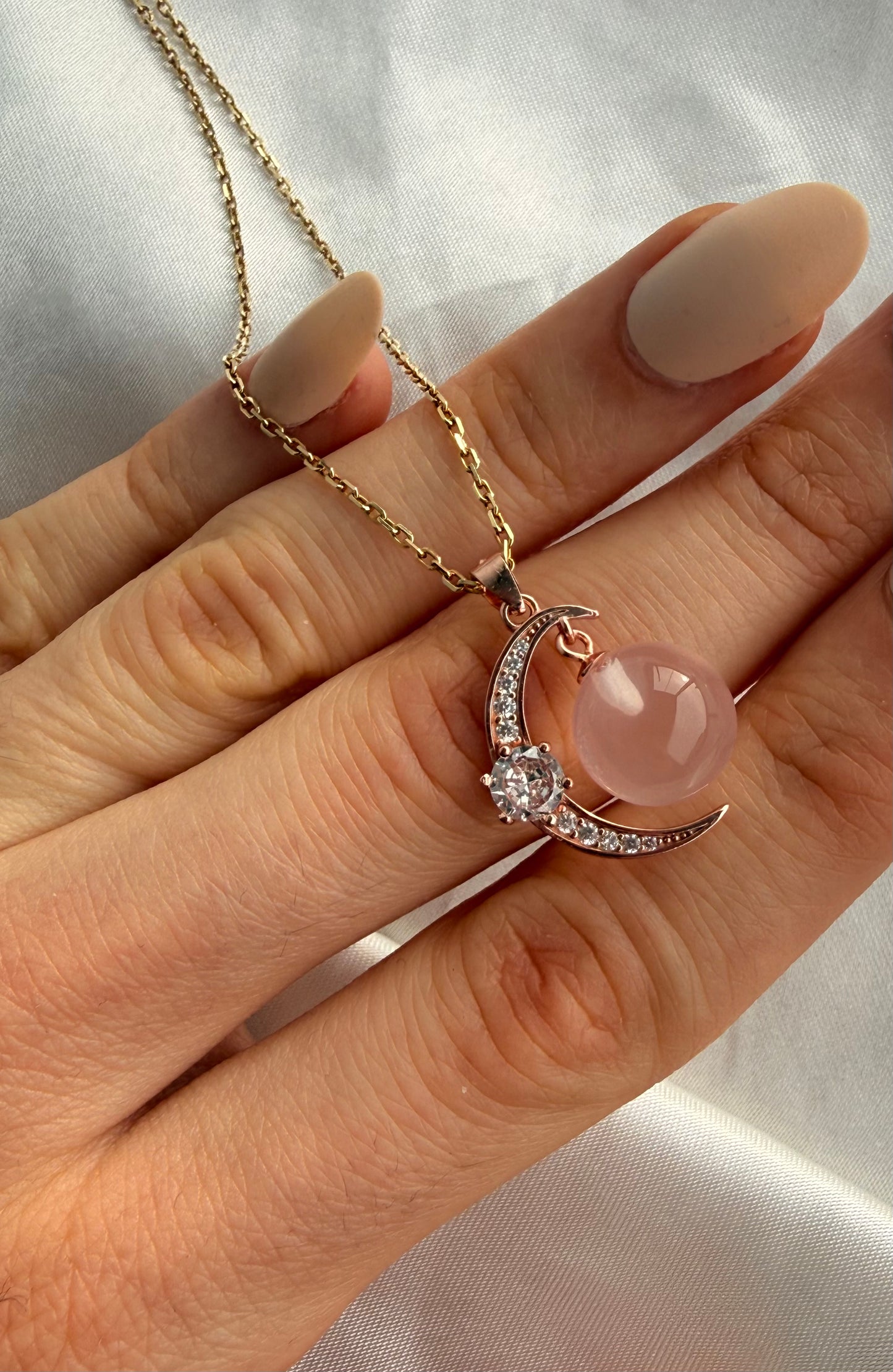 Pendente in Quarzo Rosa