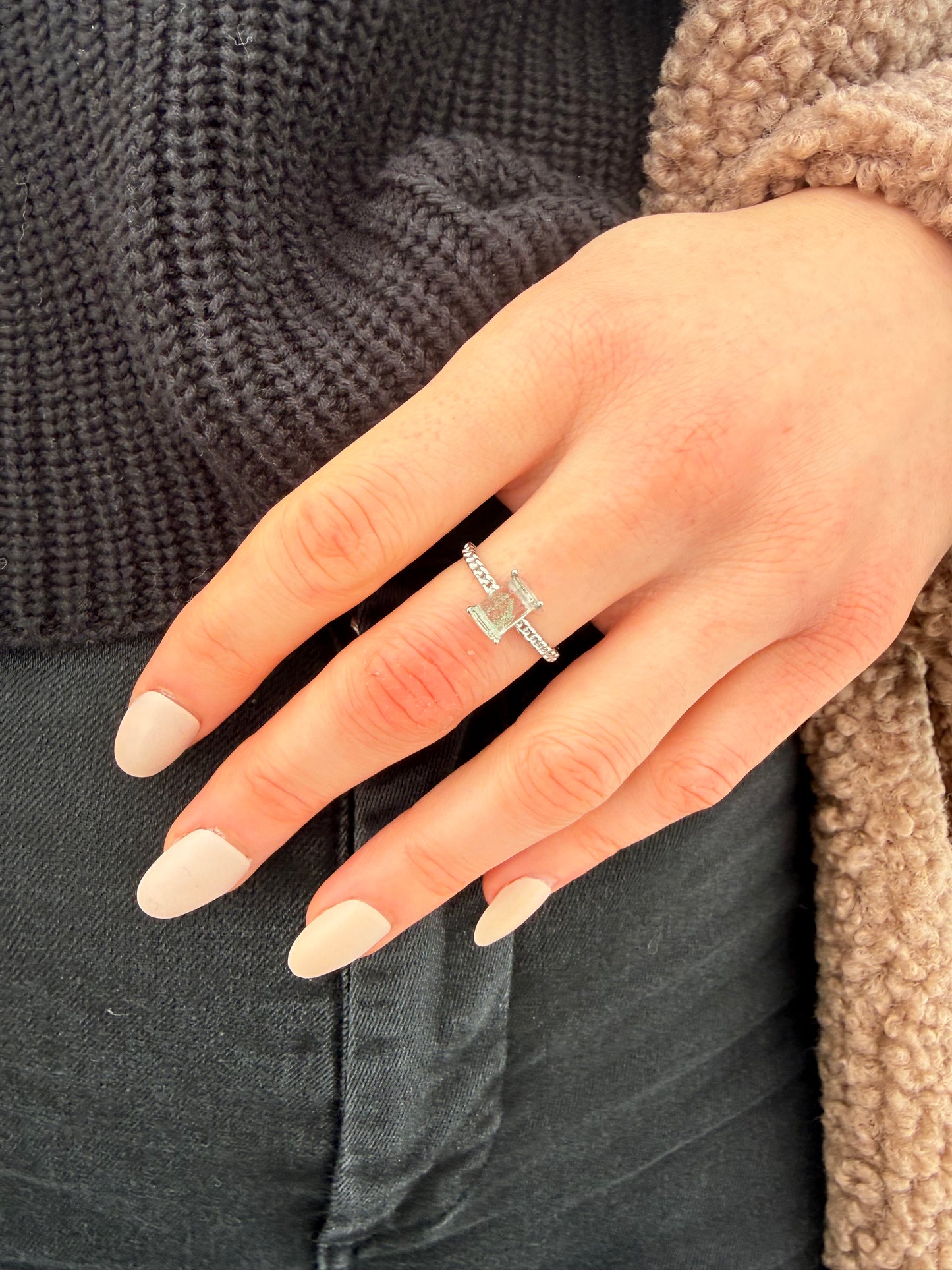 Quarzo Ialino con Inclusioni di Lodolite s925