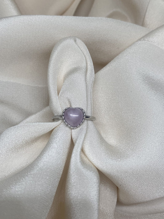 Anello in Kunzite cuore s925